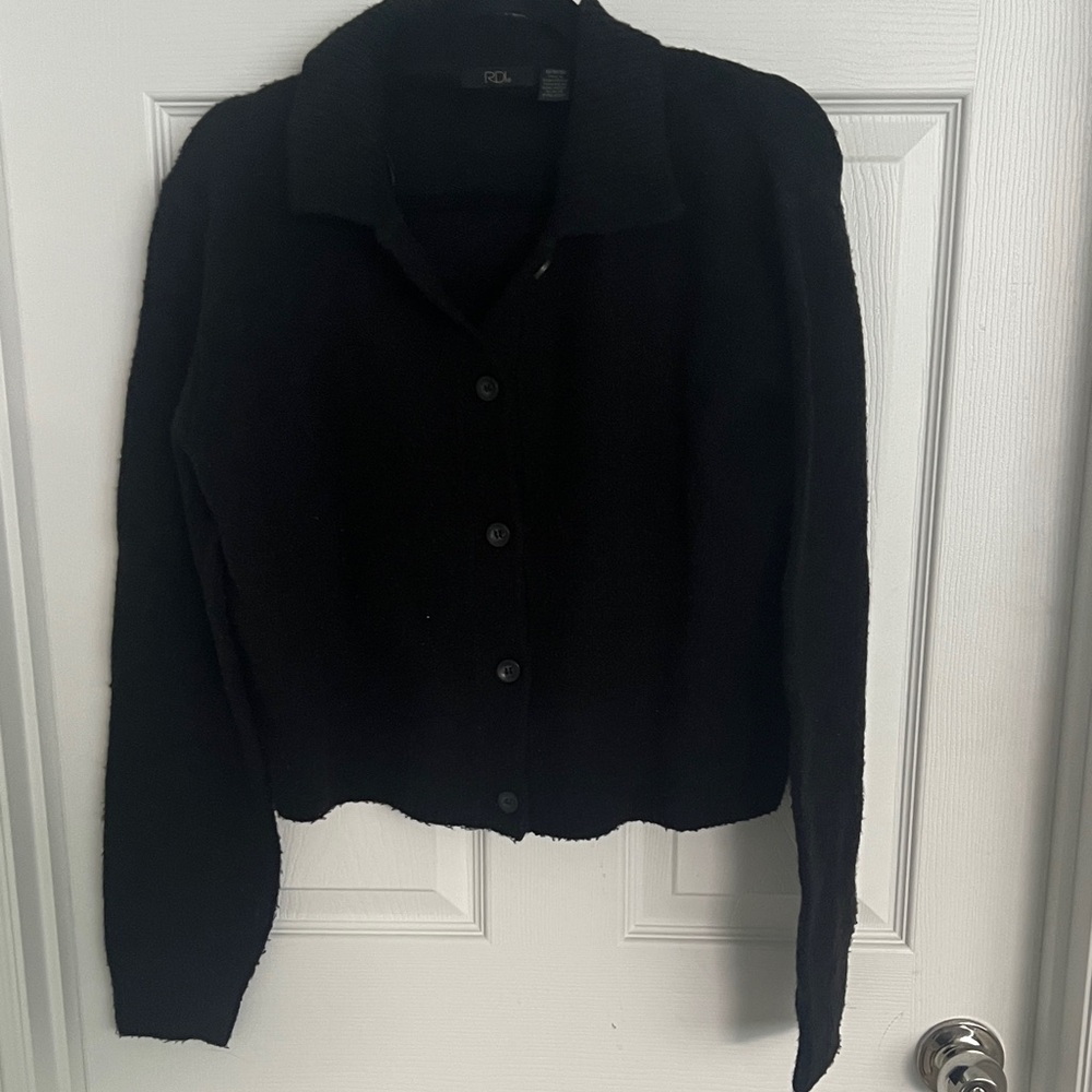 RDi Black Knit Button Cardigan